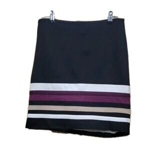White House Black Market Casual Mini Stripe Mini Skirt Sz 2